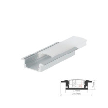 Perfil de aluminio 2m traslúcido Empotrable para tiras LED hasta 12mm Gris GSC