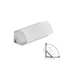 Perfil de aluminio 2m traslúcido Esquinero ovalado para tiras LED hasta 10mm GSC