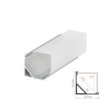 Perfil de aluminio 2m traslúcido Esquinero para tiras LED hasta 10mm GSC