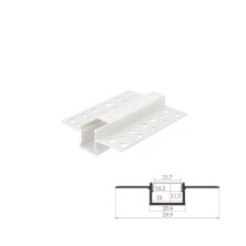 Perfil de aluminio 2m traslúcido Empotrable pladur para tira LED hasta 18mm GSC