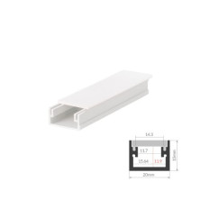 Perfil de aluminio 2m traslúcido Empotrable suelo para tiras LED hasta 12mm GSC