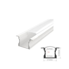 Perfil de aluminio 2m traslúcido Empotrable para tiras LED hasta 12mm GSC