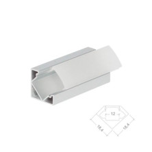 Perfil de aluminio 2m traslúcido Esquinero para tiras LED hasta 11,2mm SILVER
