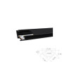 Perfil de aluminio 2m negro Esquinero (difusor negro) para tiras LED hasta 12mm SILVER