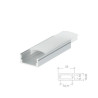 Perfil de aluminio 2m traslúcido Superficie para tiras LED hasta 20mm SILVER