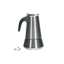 Cafetera acero inoxidable 4 tazas. Apta para todos los fuegos Sembe VÄLINE