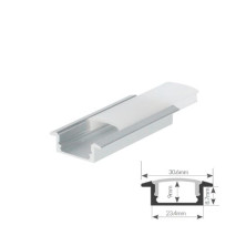 Perfil de aluminio 2m transparente Empotrable para tiras LED hasta 19mm GSC ÚLTIMAS UNIDADES