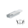 Perfil de aluminio 2m transparente Empotrable para tiras LED hasta 19mm GSC ÚLTIMAS UNIDADES