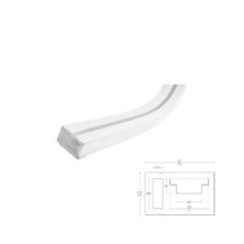 Perfil flexible de silicona 1m para tiras LED hasta 10mm 1m SILVER