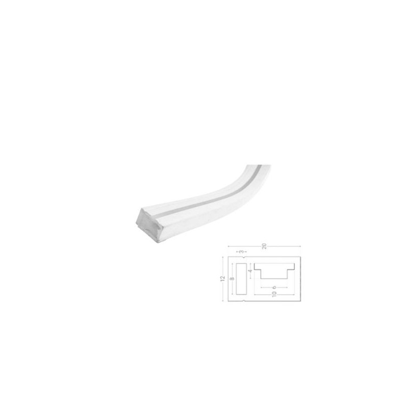 Perfil flexible de silicona 1m para tiras LED hasta 10mm 1m SILVER