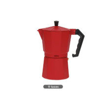 Cafetera 9 tazas rojo de Aluminio Apta para todo tipos de fuegos VÄLINE