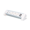 Base múltiple sobremesa 3T + 1 USB A + 1 USB Tipo C + Int (3x1.5mm) 1,4M Blanco GSC