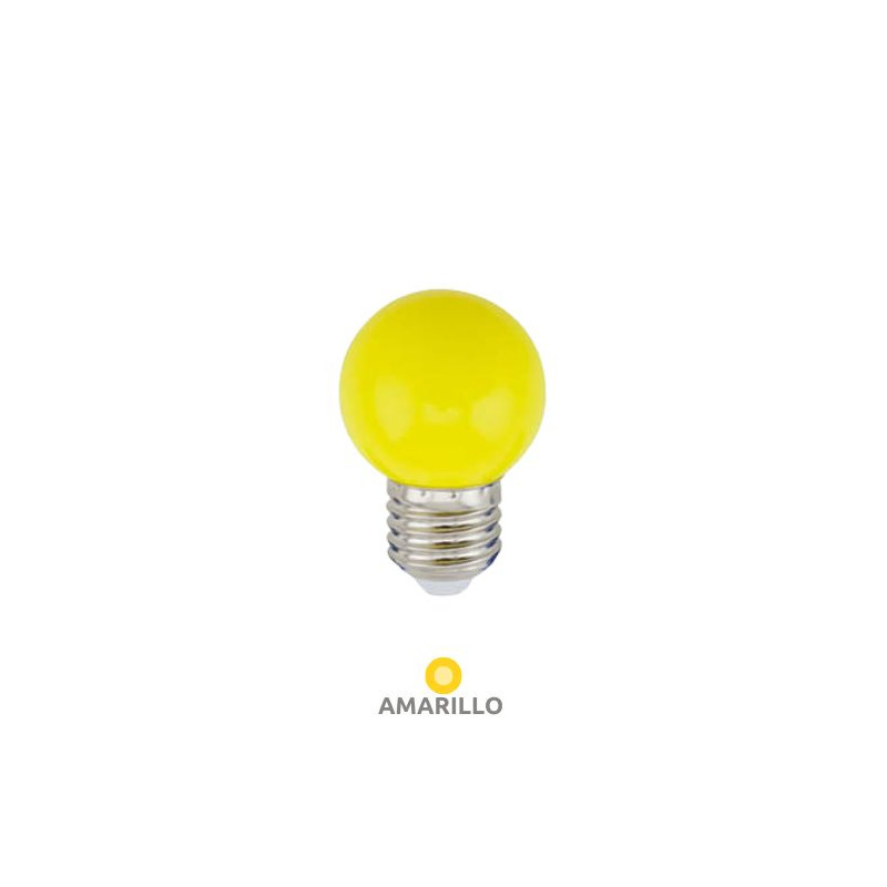 Bombilla LED esférica 1W E27 Amarillo GSC