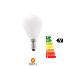 Bombilla Esférica LED E14 2,3w 3000K 485Lm (Energy CLASE A) 220V 30.000h SILVER