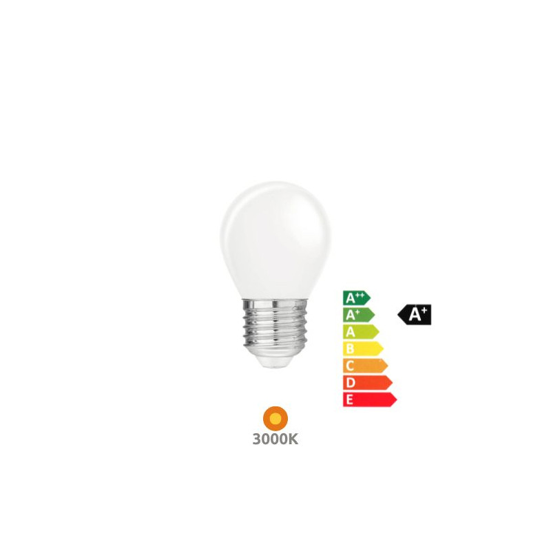 Bombilla Esférica LED E27 2,3w 3000K 485Lm (Energy CLASE A) 220V 30.000h SILVER