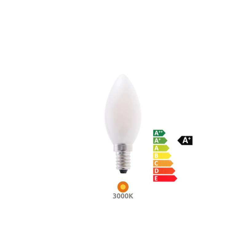 Bombilla Vela LED E14 2,3w 3000K 485Lm (Energy CLASE A) 220V 30.000h SILVER