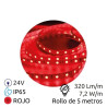 Tira LED 5m 24V 7,2w/m Rojo Ancho 10mm SMD 5050 IP65 ÚLTIMAS UNIDADES