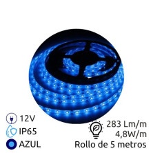 Tira LED 5m 24V 6w/m Azul Ancho 8mm SMD 2835 IP20 GSC C1/20