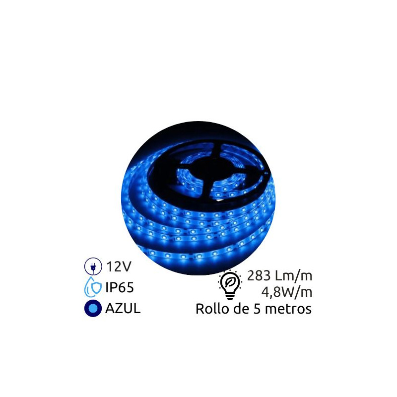 Tira LED 5m 24V 6w/m Azul Ancho 8mm SMD 2835 IP20 GSC C1/20