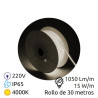Tira LED COB 230V 30m 15w/m 4000K 1050lm Ancho 12mm Serie PROFESIONAL IP65 SILVER