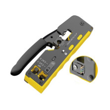 Crimpadora metálica para conectores modulares RJ11 (6P4C), RJ12 (6P6C), RJ45(8P8C) y pasantes AVALVA