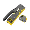 Crimpadora metálica para conectores modulares RJ11 (6P4C), RJ12 (6P6C), RJ45(8P8C) y pasantes AVALVA