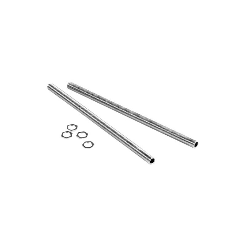 Pack 2 varilla hueca roscada 200mm con 4 tuercas para portalámparas FAMATEL