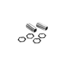 Pack 2 varilla hueca roscada 20mm con 4 tuercas para portalámparas FAMATEL