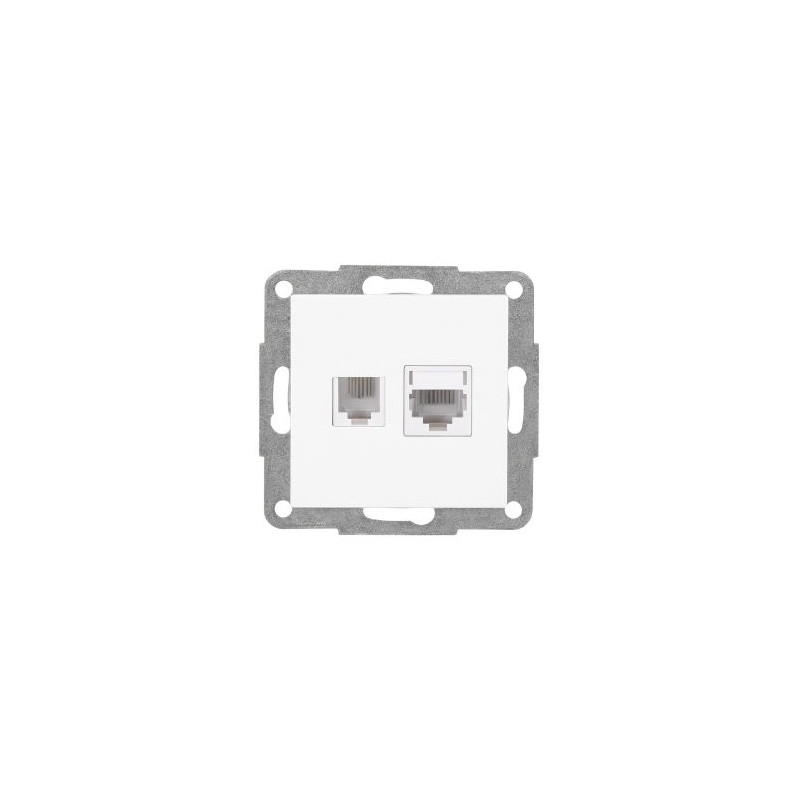 Mecanismo de empotrar Serie GAMMA Base Telefonia e Internet Blanco GSC