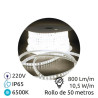 Tira LED 50m 220V 10,5w/m 6500K 800Lm Ancho 14mm Serie STANDAR IP65 SILVER