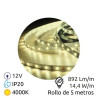 Tira LED 5m 12V 14,4w/m 4000K 892Lm Ancho 10mm SMD 5050 IP20 SILVER C1