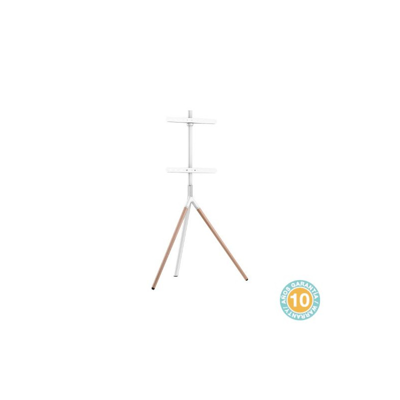 Soporte para TV de 45 a 65 pulgadas de pie fijo Blanco / Madera HOLMIOS