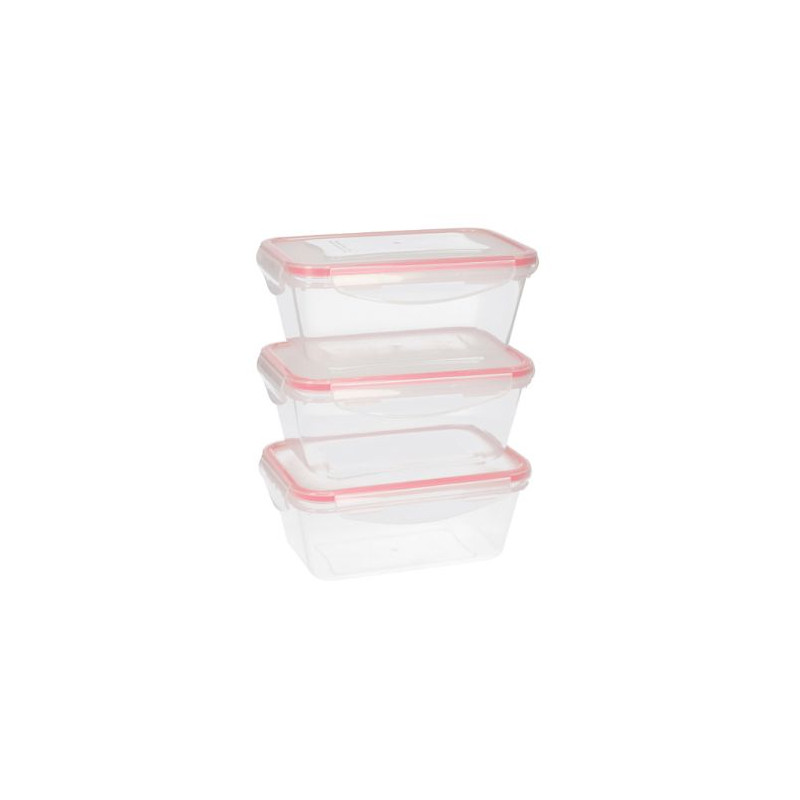 Pack de 3 Tupper hermético de plástico 1L VASSARY
