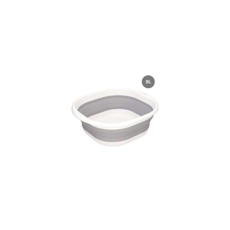 Barreño plegable 9L Polipropileno Gris / Blanco DOVELIS