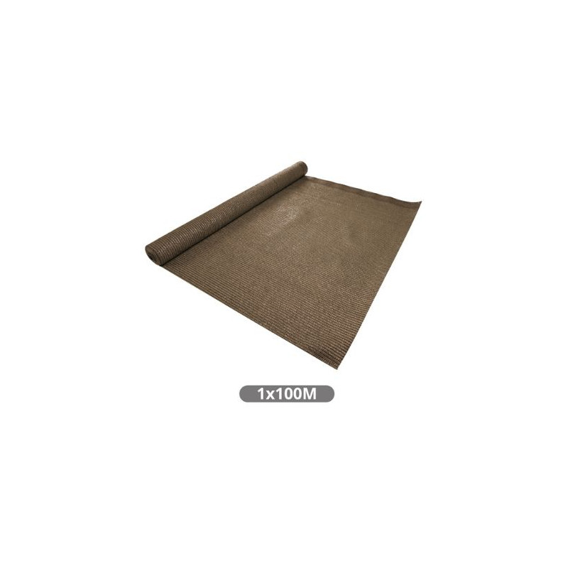 Malla de sombreo 1x100m 80gr/m2 Marrón NAVELIS