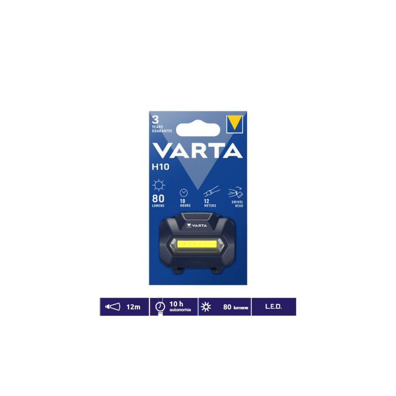 Linterna Frontal Headlight H10 80Lm 49,5x60mm (Funciona con 3 pilas AAA no incluidas) VARTA