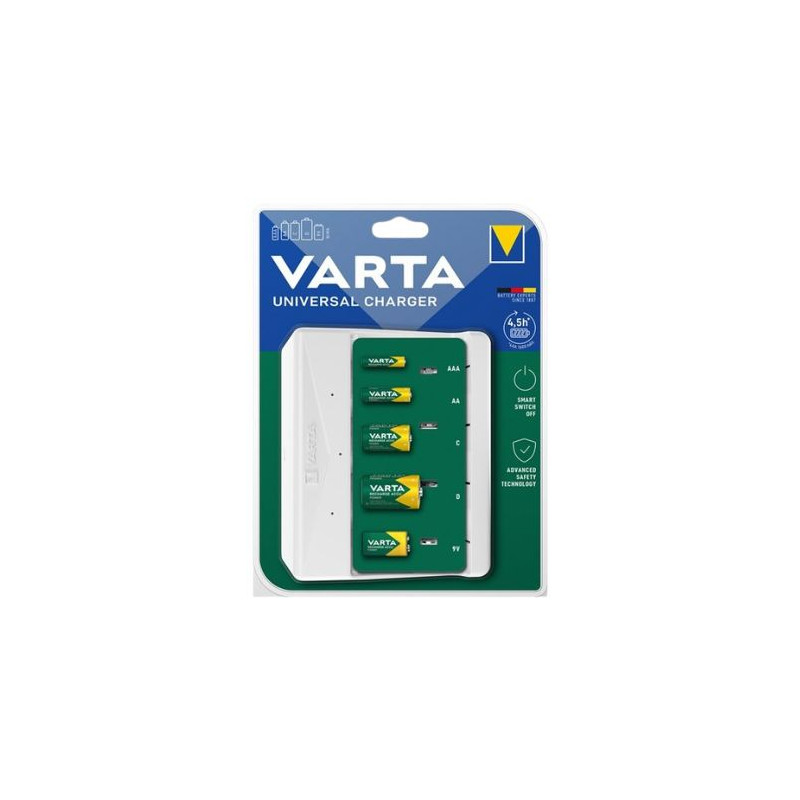 Cargador Universal Charger pilas recargables AA, AAA, C, D y 9V VARTA