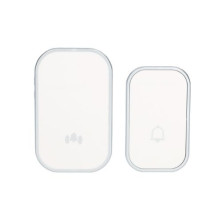 Timbre inalámbrico con pulsador táctil 200m Emisor a pilas Receptor enchufe Halale Blanco GSC