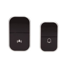 Timbre inalámbrico con pulsador táctil 200m Emisor a pilas Receptor enchufe Halale Negro GSC