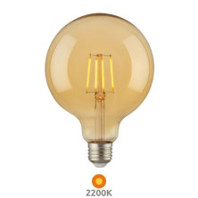 Bombilla Globo G125 GOLDEN E27 4w 2200K 470Lm FILAMENTO 220V SILVER