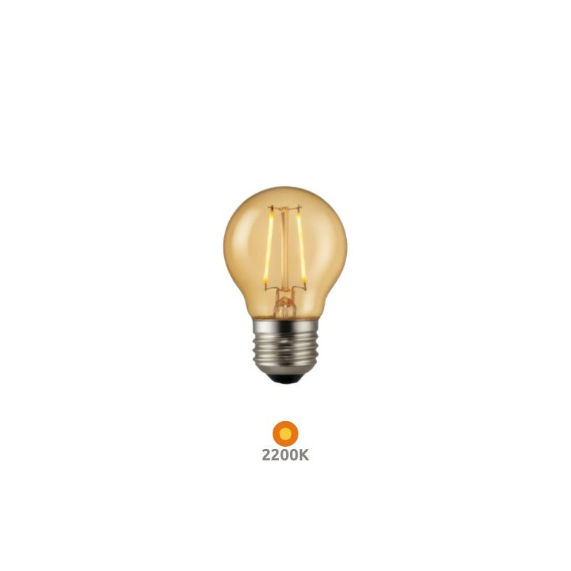 Bombilla Esférica GOLDEN E27 2,2w 2200K 200Lm FILAMENTO 220V SILVER