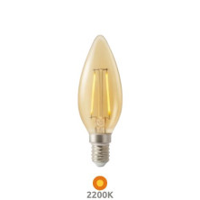 Bombilla Vela GOLDEN E14 2,2w 2200K 200Lm FILAMENTO 220V SILVER