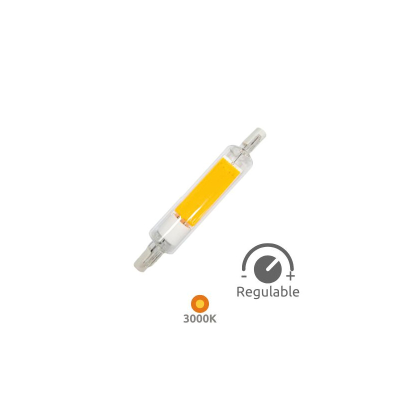 Bombilla Lineal LED R7s REGULABLE 78mm 4,2w 3000K 470Lm Diámetro 16mm 220V SILVER