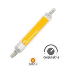 Bombilla Lineal LED R7s REGULABLE 118mm 7,6w 3000K 850Lm Diámetro 16mm 220V SILVER