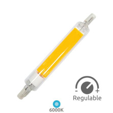 Bombilla Lineal LED R7s REGULABLE 118mm 7,6w 6000K 850Lm Diámetro 16mm 220V SILVER