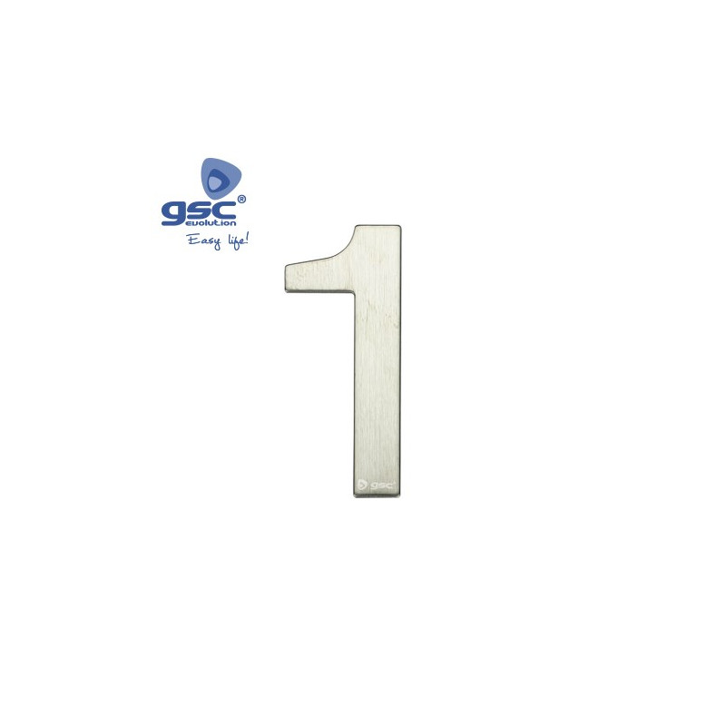Numero puerta 1 acero inoxidable con adhesivos GSC C50/500