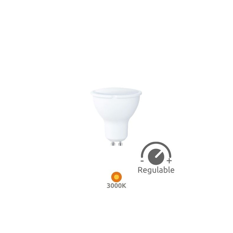 Bombilla Dicróica LED GU10 ((( REGULABLE ))) 6w 3000K 500Lm (Reg. por interruptor) 220V GSC C10/100