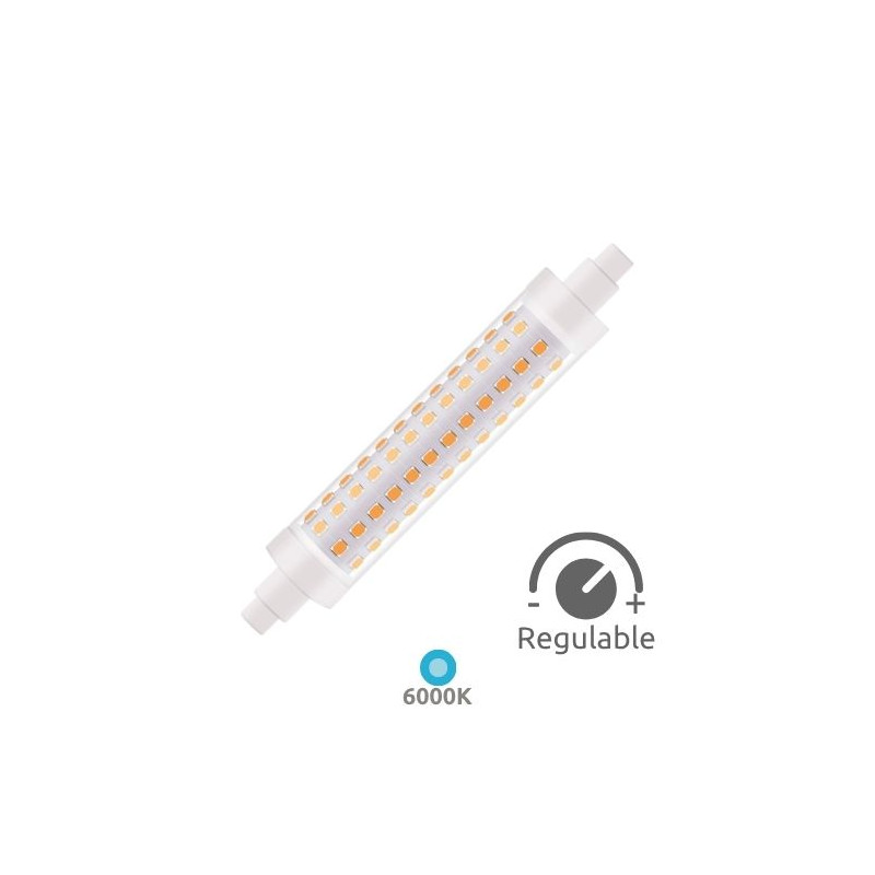 Bombilla Lineal LED R7s REGULABLE 118mm 10w 6000K 1150Lm GSC C10/100