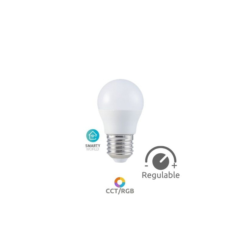 Bombilla Esférica LED REGULABLE E27 5,5w Inteligente RGB + CTT 470Lm 220V GSC C10/100