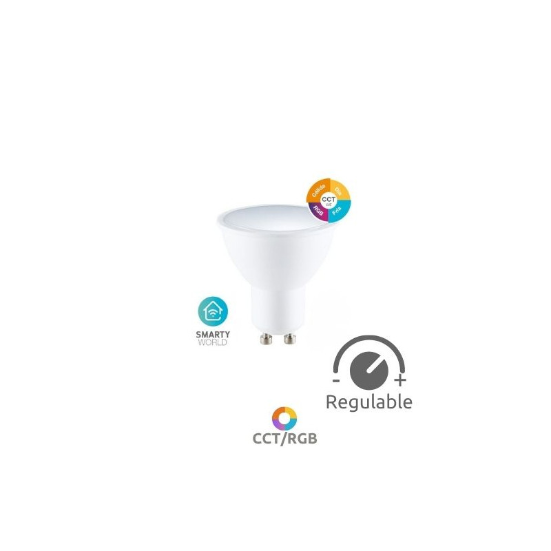 Bombilla Dicróica LED GU10 REGULABLE Inteligente 5,5w RGB + CTT 400Lm 220V GSC C10/100